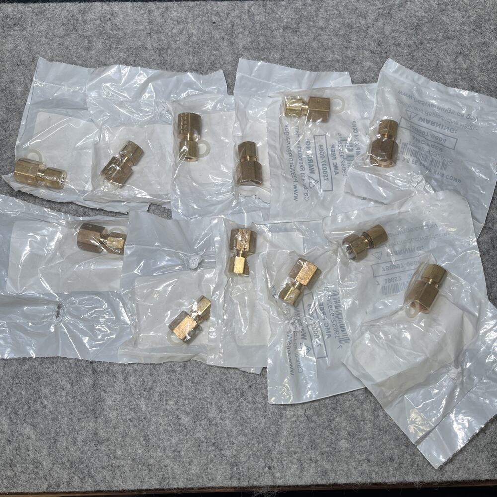 12 Pack - Brass Adapter 3/8 Female Compression x 1/4 In. Male Compression 750097